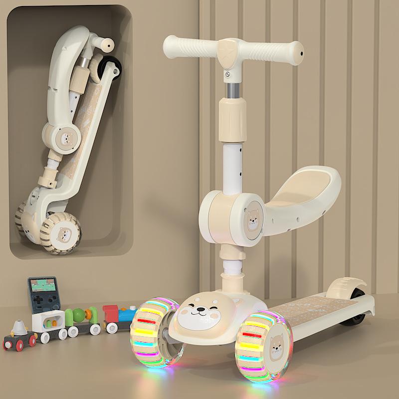 Hulajnoga dziecięca, Hulajnoga składana ślizgowa trzy w jednym dla chłopców i dziewczynek