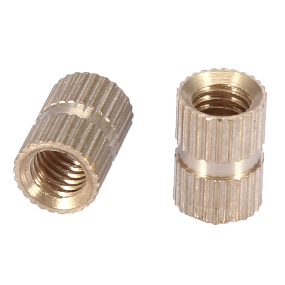 10pcs M6 Brass Cylinder Knurled Round Molded in Insert Embedded Nuts (M6*10L*8.3MM)