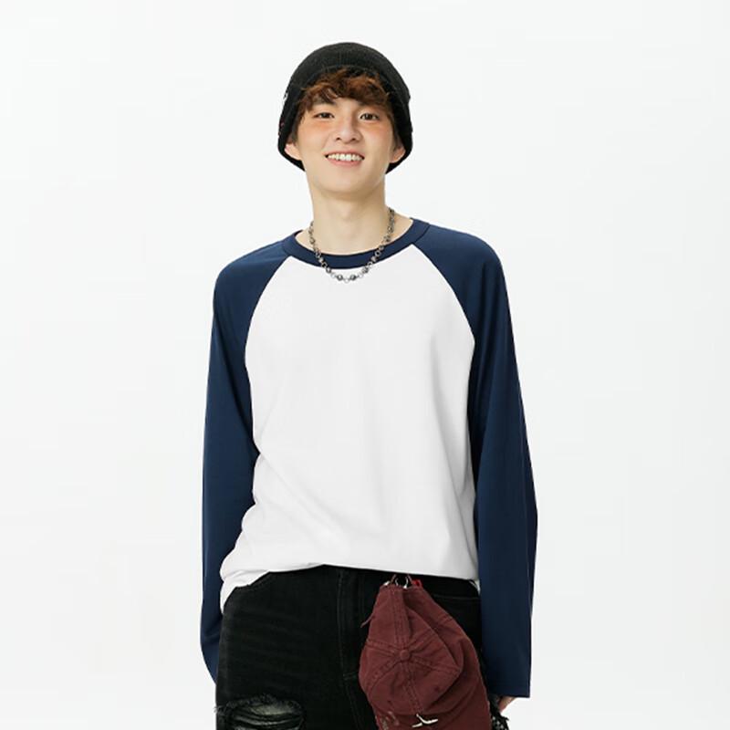 MINISO Men's American Retro Cotton Long Sleeve T-Shirt