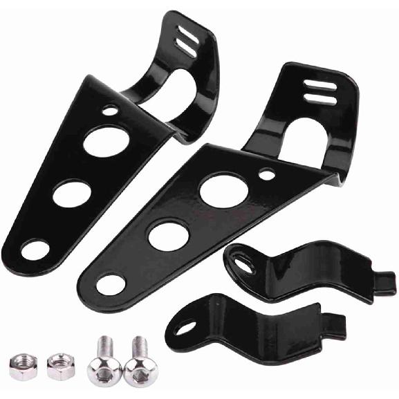 Ymiko Motorcycle Headlight Brackets 26mm 2pcs Stainless Steel Adjustable Motorcycle Headlight Mount Brackets Fork Racer 28mm-34mm (Black) чёрный