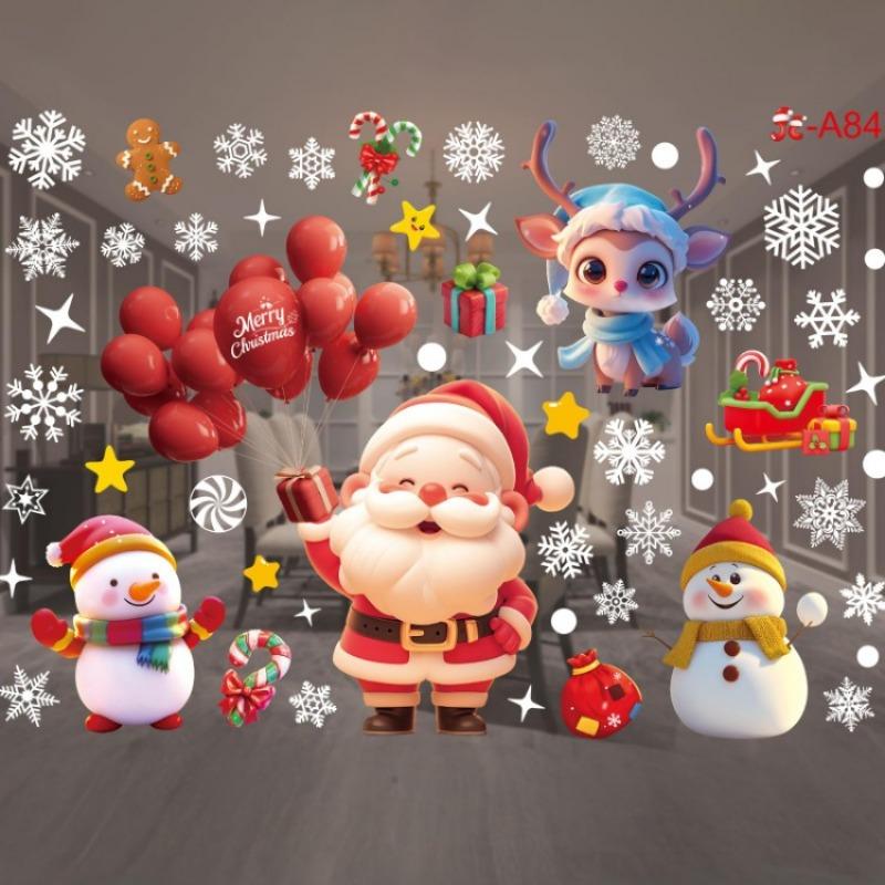 Christmas Window Decoration Stickers Merry Christmas Wall Stickers Window Glass Merry Christmas Home Decoration Happy New Year Stickers