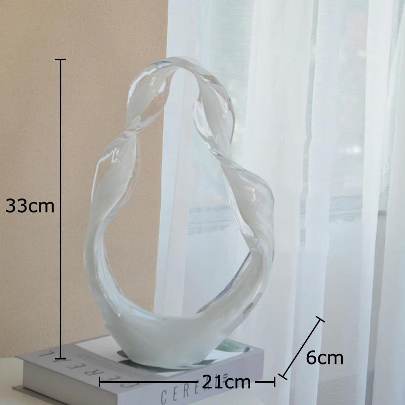 Fluttering Ribbons Glass Ornaments Modern Handicrafts Desk Decoration Abstract Twisted Ribbon Sculpture Room Aesthetics Decor