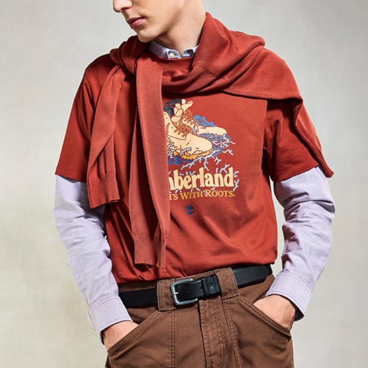 Timberland Short Sleeve Outdoor Breathable T-Shirt Men Tops Burnt-Nail-Flower A6A6FEOD