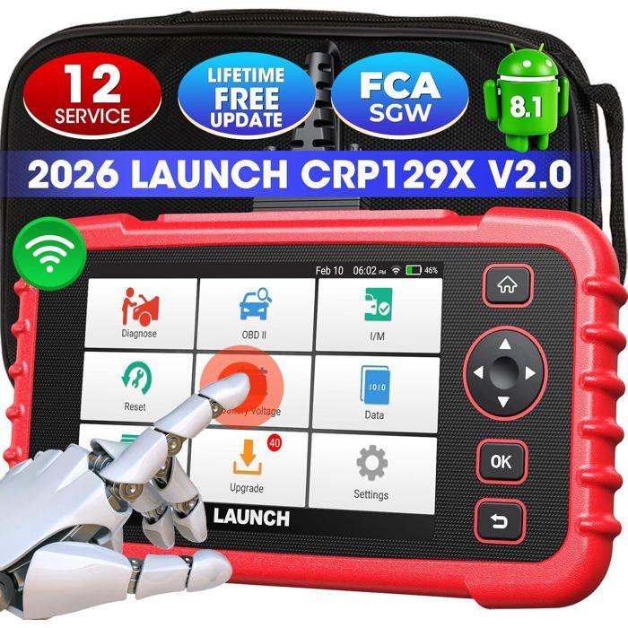 Auto Diagnostic Suitcase - LAUNCH - CRP129X V2.0 - 4 Systems - 12+ Services - ADBLUE Reset rosso