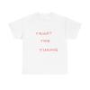 Trust The Timing Shirt, Coral Handwritten Text Tee, Minimalist Quote T-Shirt, Positive Gift Shirt