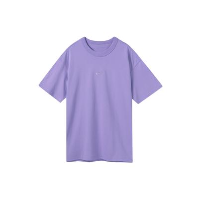 Einfarbiges Locker geschnittenes Rundhals-Kurzarm-T-Shirt Herren Tops Lila DO7393-567
