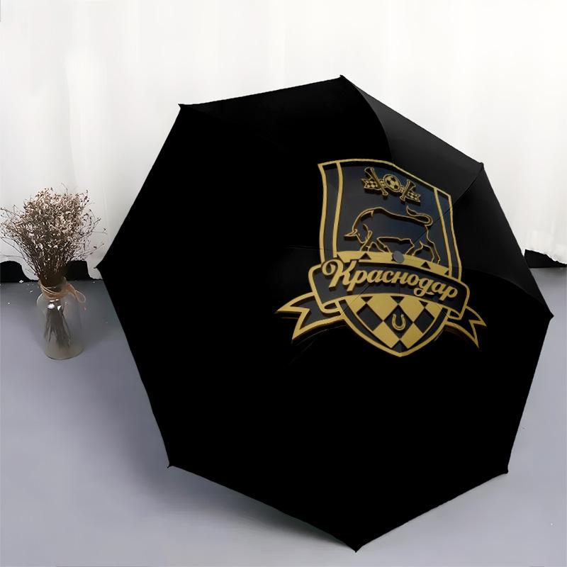 Motif FC Krasnodar, parapluie pliant automatique, design portable et pliable, 8 baleines, un cadeau de Noël ou d'anniversaire.