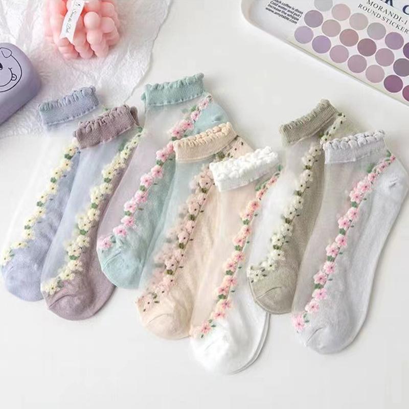 

5 Pairs Breathable Short Socks Japanese Cute Little Fresh Women Socks Spring Summer Thin Boat Socks