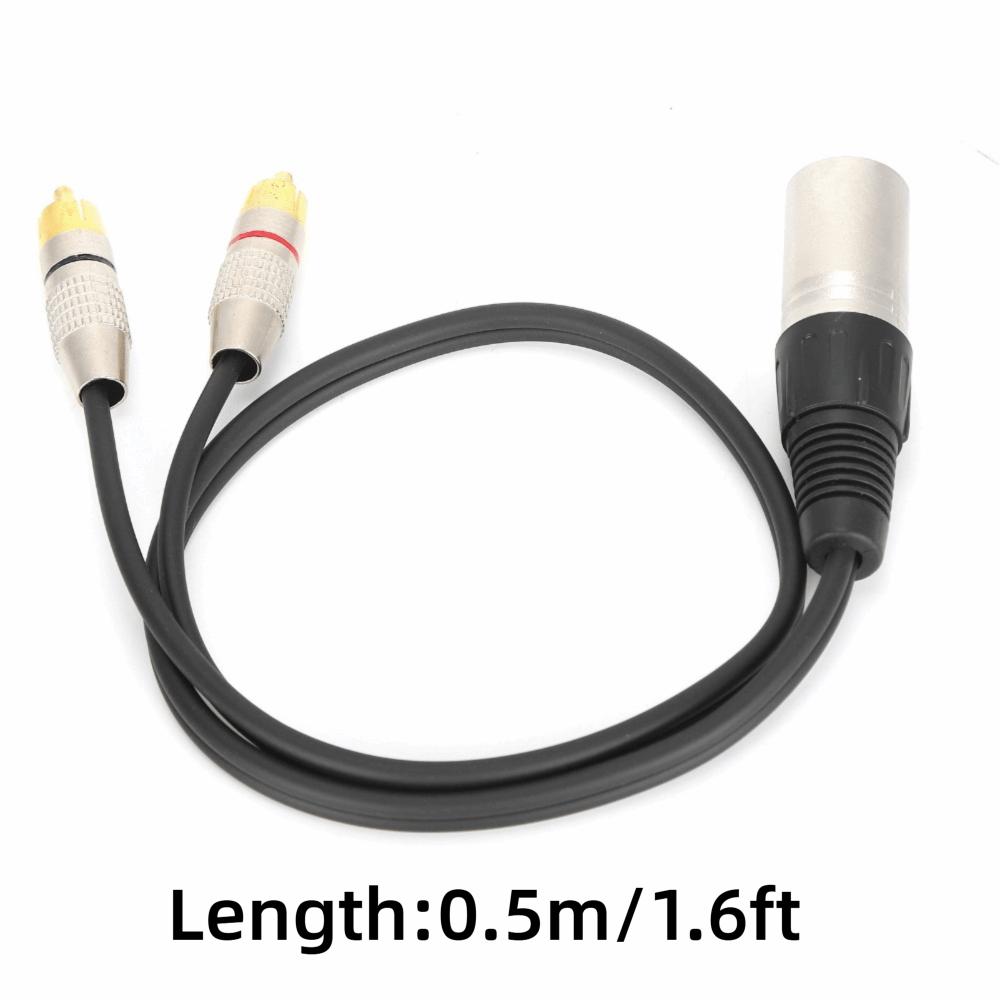 Patch Cable XLR Male To 2RCA Audio Splitter Cable Y-Splitter Adapter  Microphone