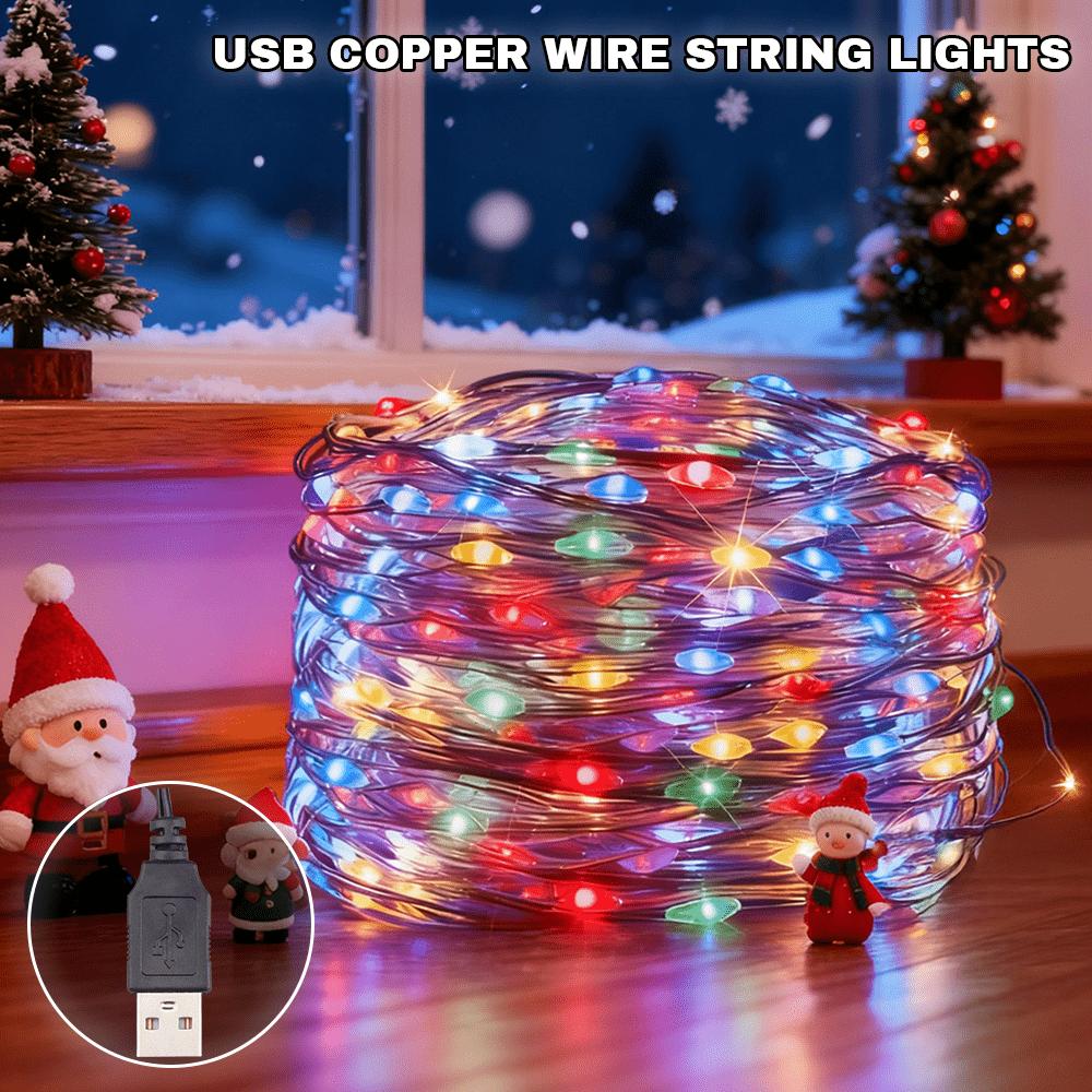 LED String Lights USB Power Lamp for Patio Tree Christmas Party Wedding Decor Outdoor Lighting Fairy Lights