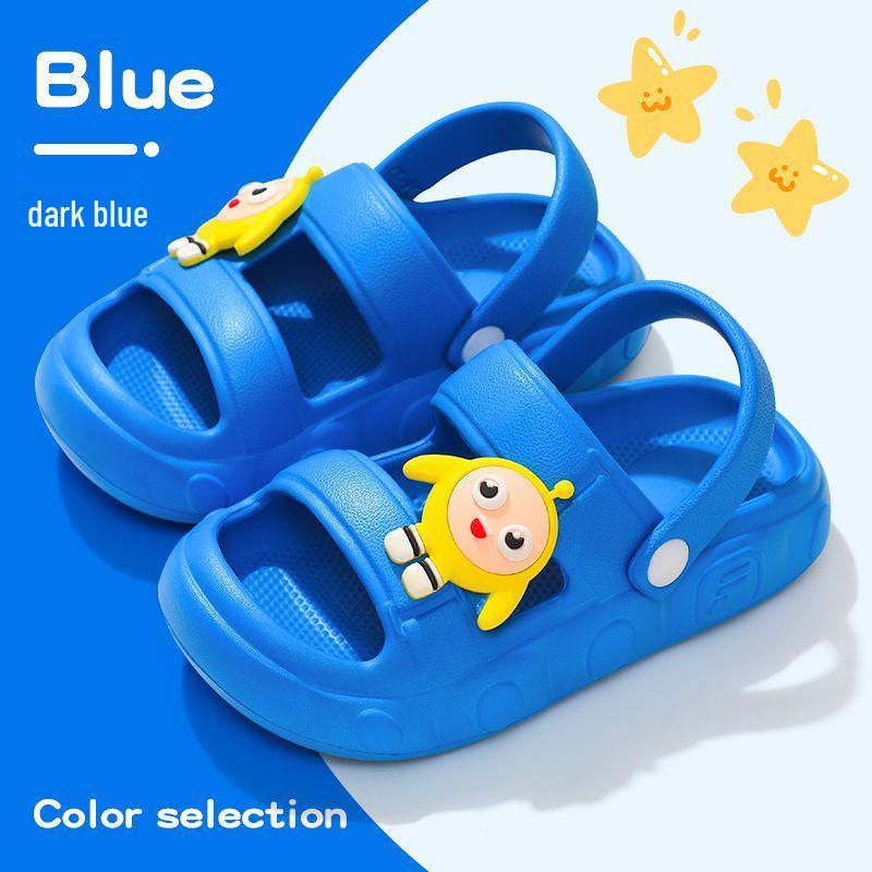 Children's Cartoon Summer Sandals: Non-slip, Squishy, Two-way Beach Shoes for Toddlers (Boys).