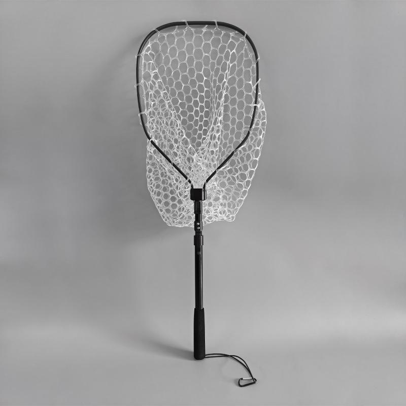 Retractable Quick-Dry Non-Hooking Silicone Fishing Net with Aluminum Alloy Frame