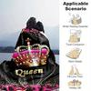 1pc. Glittery Queen Crown Leopard Print Blanket - Perfect for Home, Office, Outdoor Use, Gift Idea,