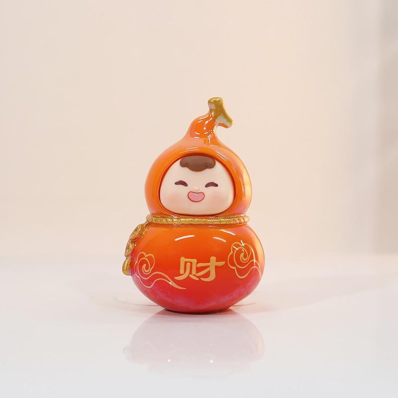 Little Fu Xi Gourd Decorative Piece - Creative Office Desk Decoration, Home Furniture, Entrance Hall Decor, Gift, Doll, Temple