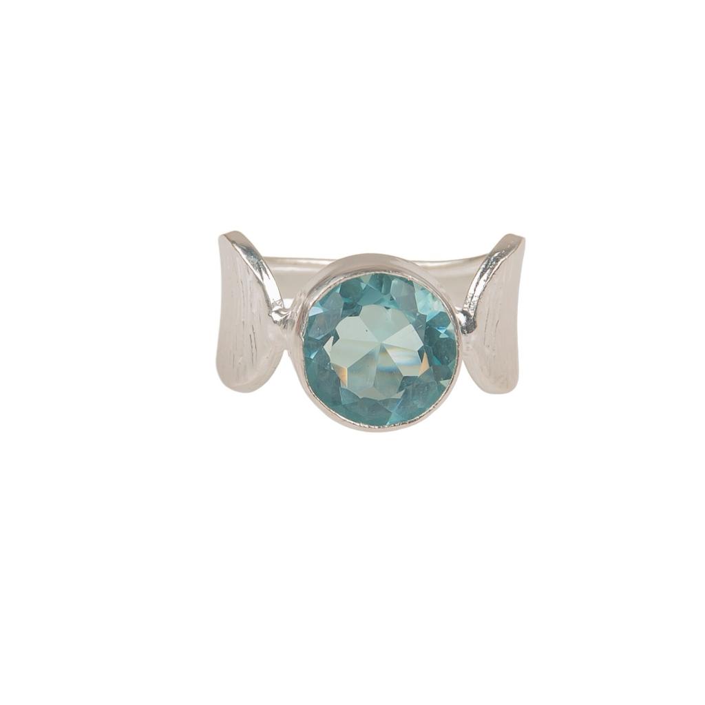 Rare Sky Blue Topaz Gemstone 925 Sterling Silver Jewelry Handmade Wedding Ring RR-1-3