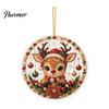 Office Holiday Decorations Christmas Acrylic Hanging Ornament, 2D Flat Double Side Printed Ornaments Santa Snowman Pendant for Tree Window,