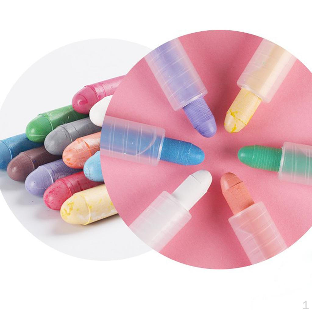 6Pcs Colorful Water-Soluble Dustless Kids' Drawing Graffiti Chalk Sticks