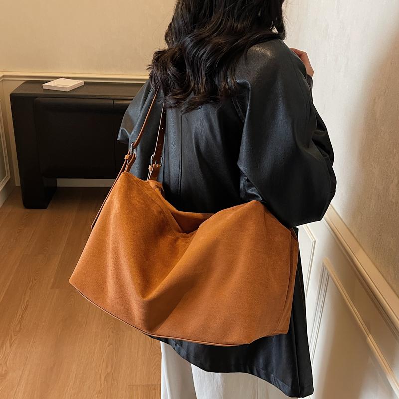 Tote Bag Large Capacity Suede Pillow Bag Women's Shoulder Crossbody Bag