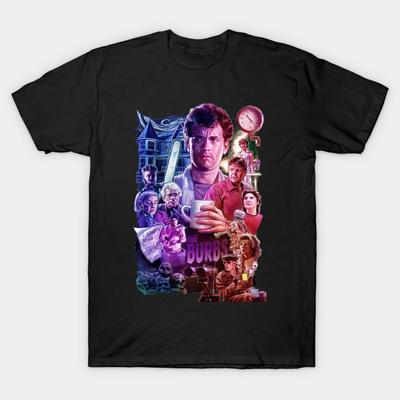 Asian Size Men Print T-shirt The Burbs No-Cut Heat Transfer Print Cotton Tshirt