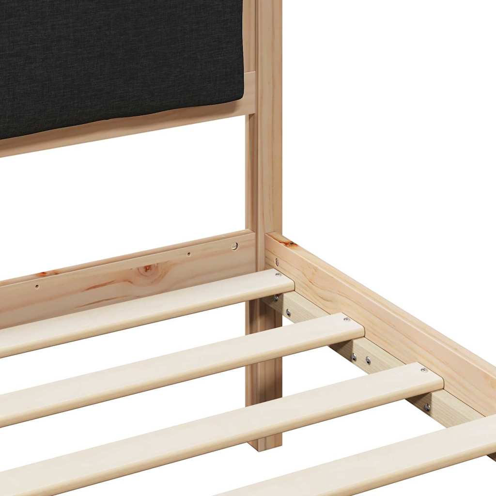 Bed Frame with Headboard Black 135 x 190 cm Fabric