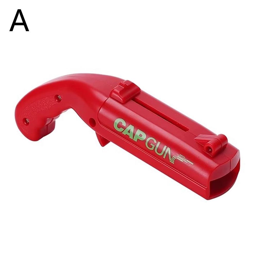 Beer Opener Launcher Bottle Portable Cap Gun Creative Flying Cap Bar Tool Drink Opening Gun Shaped Bottle Lids Shooter Red Gray