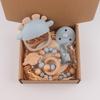 Silicone Baby Teething Gloves Set with Dinosaur Design Soft Safe Chew Mittens for Infant Hand Sucking Relief and Sensory Development Six Pieces Set