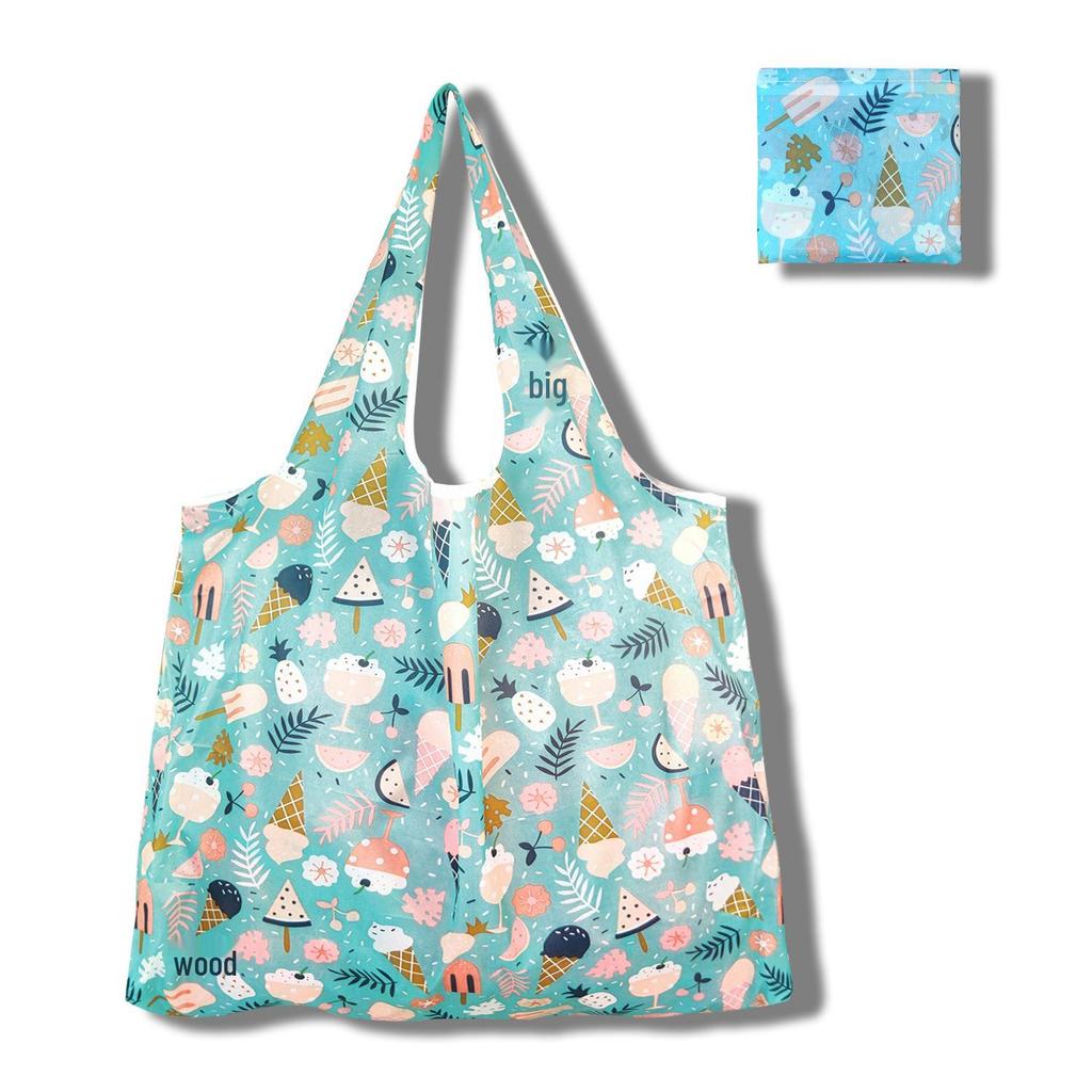 Eco-Friendly Large Capacity Foldable Tote Bag - Creative, Portable, Printed, and In Stock