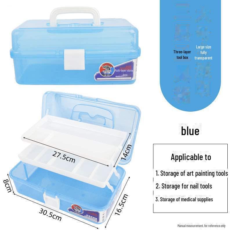 Large Capacity 3-Layer Transparent Art Tool & Pencil Storage Box