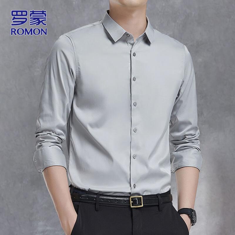 ROMON Men's Long-Sleeve Business Casual Shirt