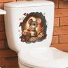 Valentine's Day Flowers Cute Little Mice Bathroom Toilet and Home Beautification Stickers