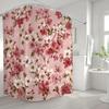 Pink Cherry Blossom Shower Curtain Waterproof Easy To Clean Privacy Protection Print Floral Art Design Romantic Bathroom Decor