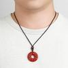 Red Agate Pixiu Peace Buckle Pendant Necklace