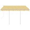 Auvent rétractable automatique - vidaXL - 3,5x2,5 m - Jaune et Blanc - Résistant aux UV - Télécommande incluse