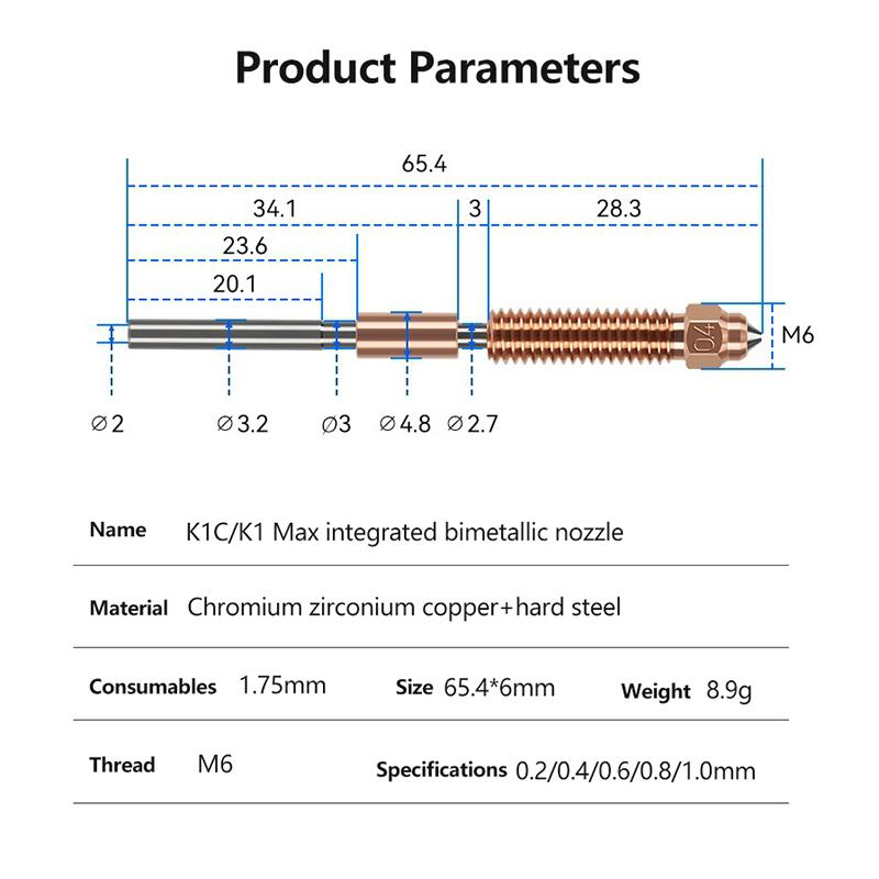 Quick Swap 3D Printer Nozzle Kit for Creality K1C K1 Max K1 SE Reliable Upgrade Parts for K2 SE Home Workshop Use