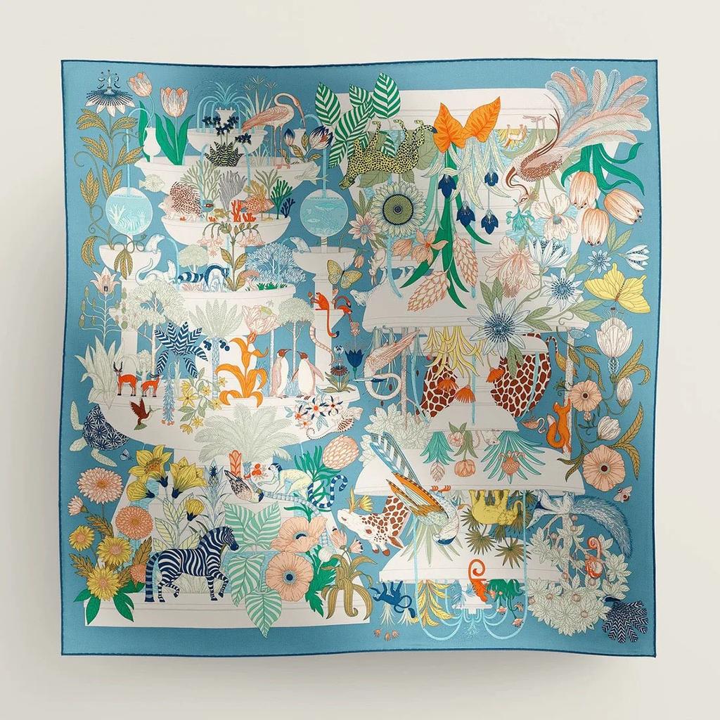 Rare Treasures Park Premium Wool And Silk Scarf For Women - 70Cm Square Towel, Elegant And Warm Decorative Shawl