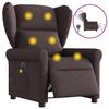 Electric Massage Chair Dark Brown Fabric