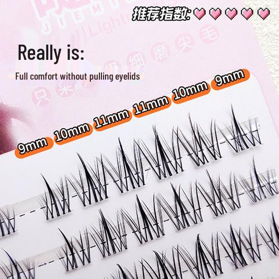120 Cluster Glue-Free Soft Begonia False Eyelashes - Korean Style
