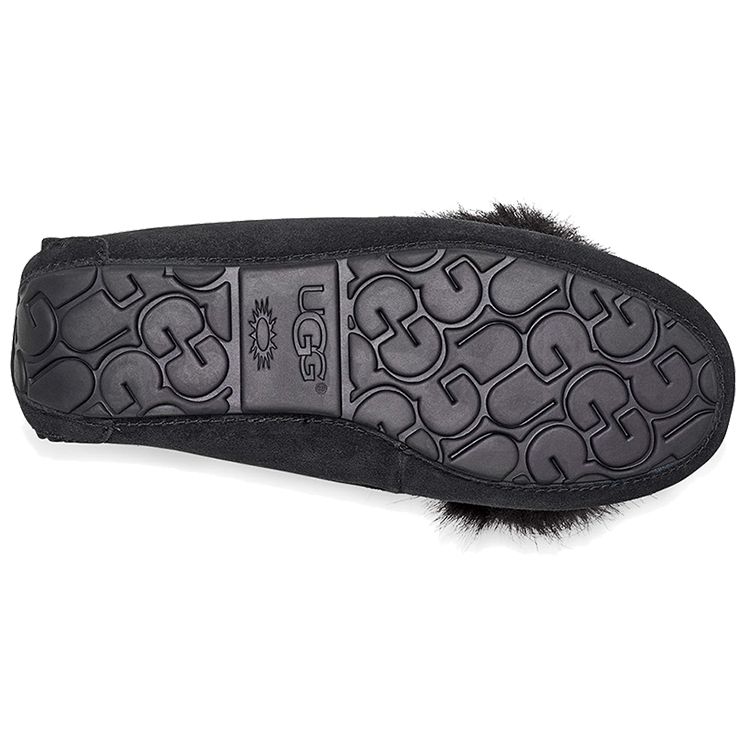 UGG Ansley Holiday Puff Bow Fleece Lined Warm Low Top Casual Shoes Women sneaker Black 1103858-BLK