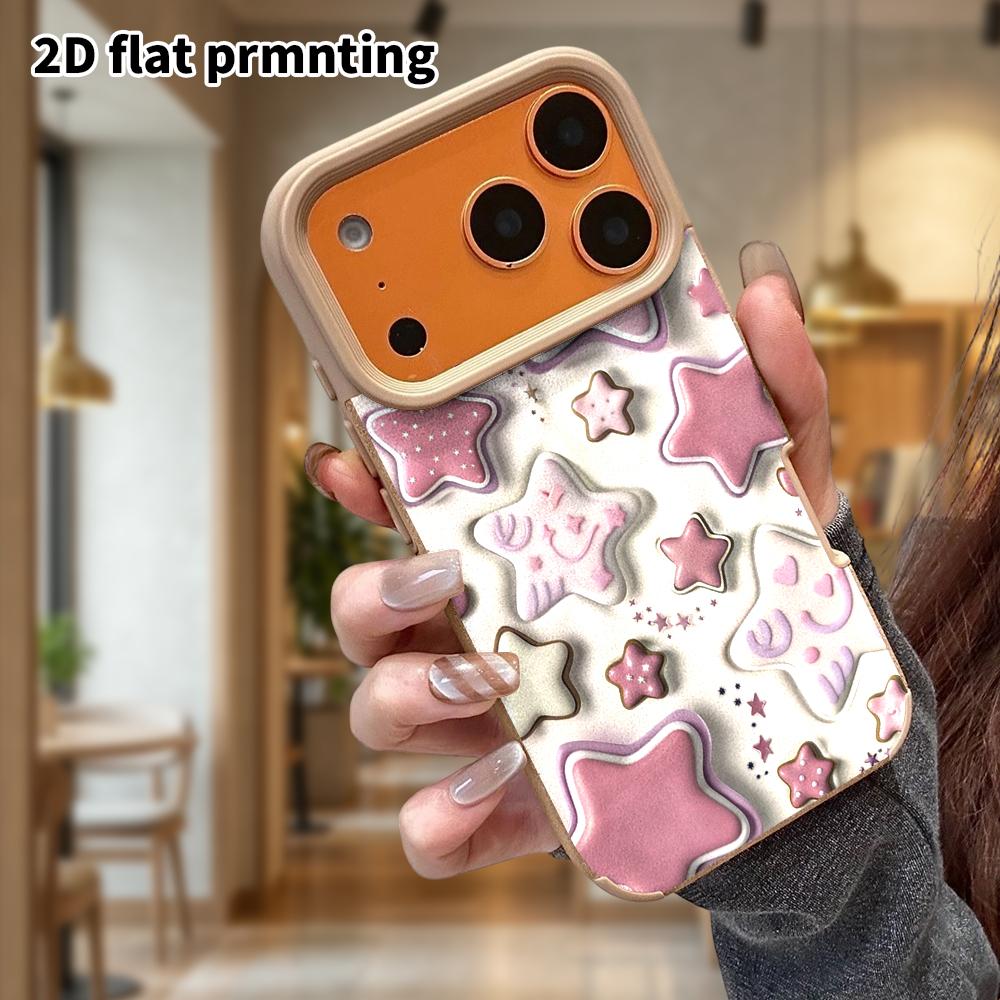 Phone Case: Lambskin 2D Flat Samsung Galaxy A34 A35 M05 M06 S20 S22 S21 FE Plus 5G Protective Case, Star Cookies, Christmas and Halloween Gifts