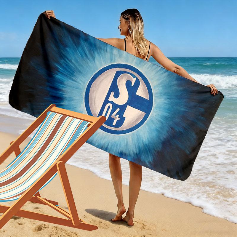 Asciugamano da Spiaggia con Stampa Schalke 04, Asciugamano Grande Morbido ad Asciugatura Rapida per Spiaggia Campeggio Nuoto