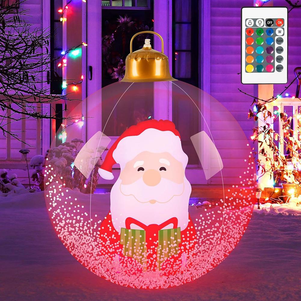 Christmas Luminous Inflatable Decorative Ball with Lights Giant Inflatable Ball Ornaments Large PVC Decorated Ball Ornaments