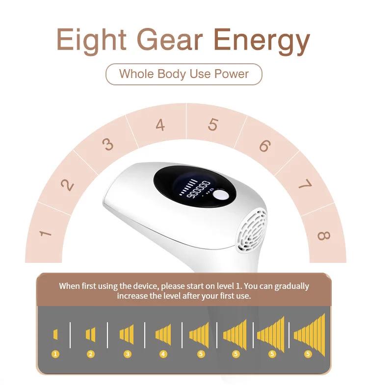 Portable Painless IPL Laser Hair Remover with LCD Display for Home Use