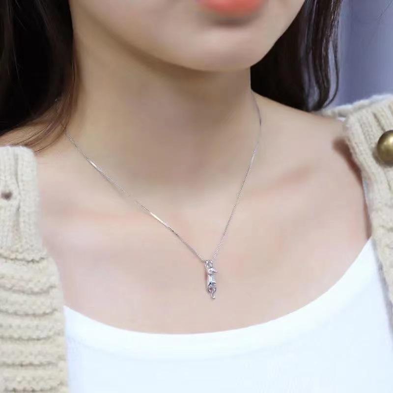 Cartoon 3D Cute Cat Pendant Necklace – Japanese & Korean Fashion Style