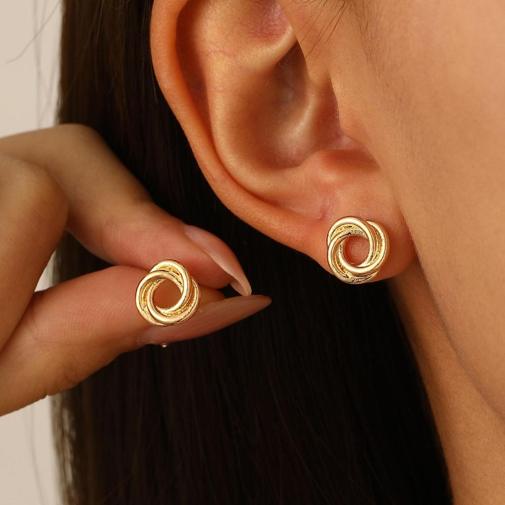 European & American Style Knot Jewelry Set: Women's Creative Necklace, Earrings, & Ring