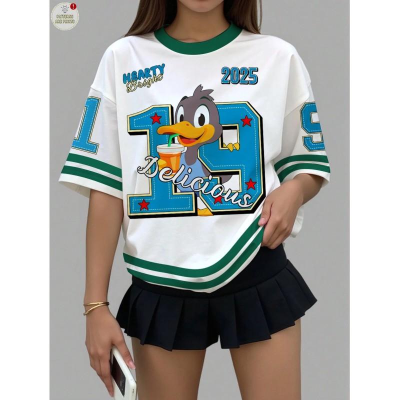 Mens Womens Casual Retro American Style T-Shirt Digital Print Slim Fit Short Sleeve Crew Neck Tee