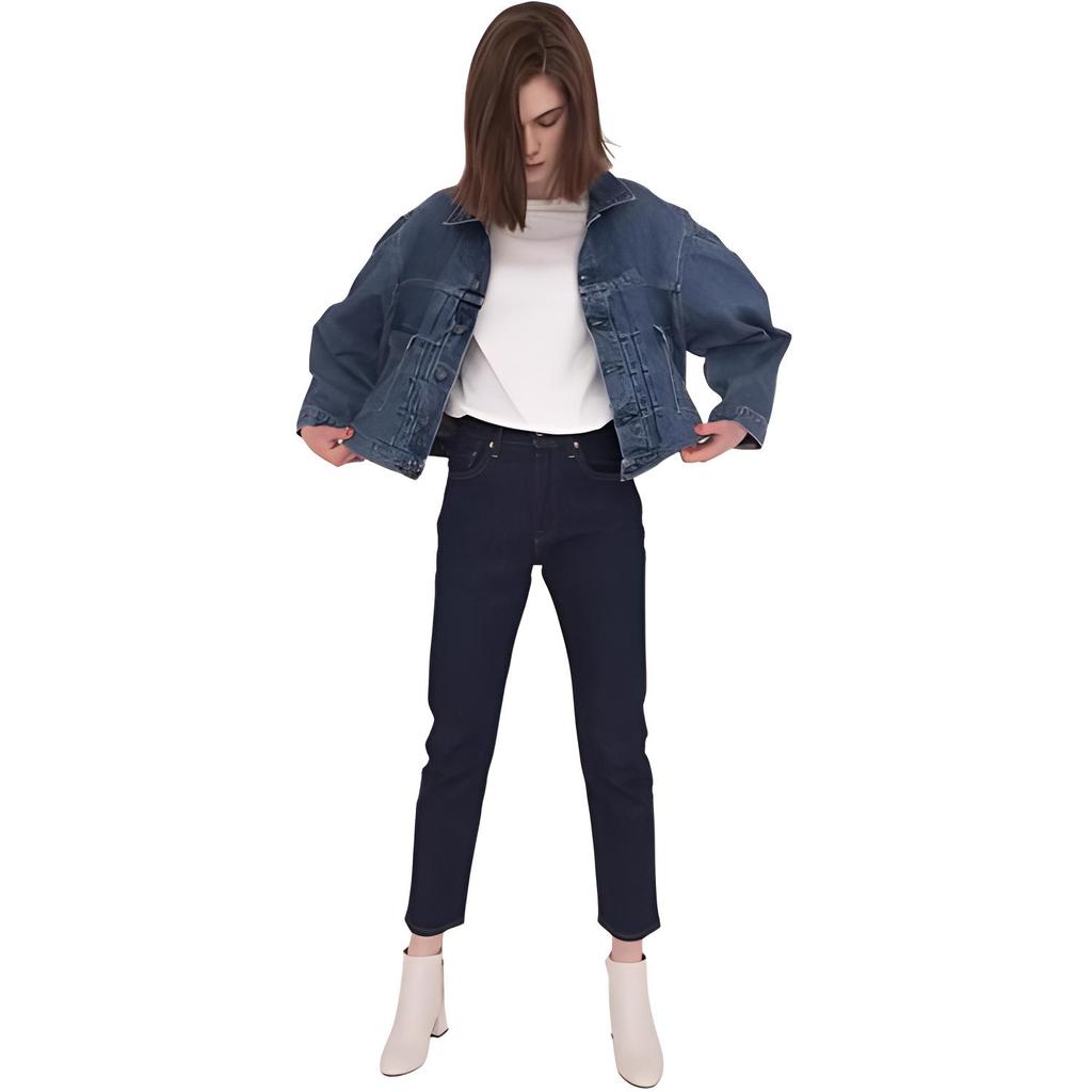 Levis Vintage Wash Loose Fit Short Denim Jacket Women Jackets Blue 17728-0002
