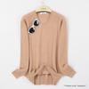 Women's V-neck Cashmere Sweater Warm Long Sleeved Sweater Solid Color