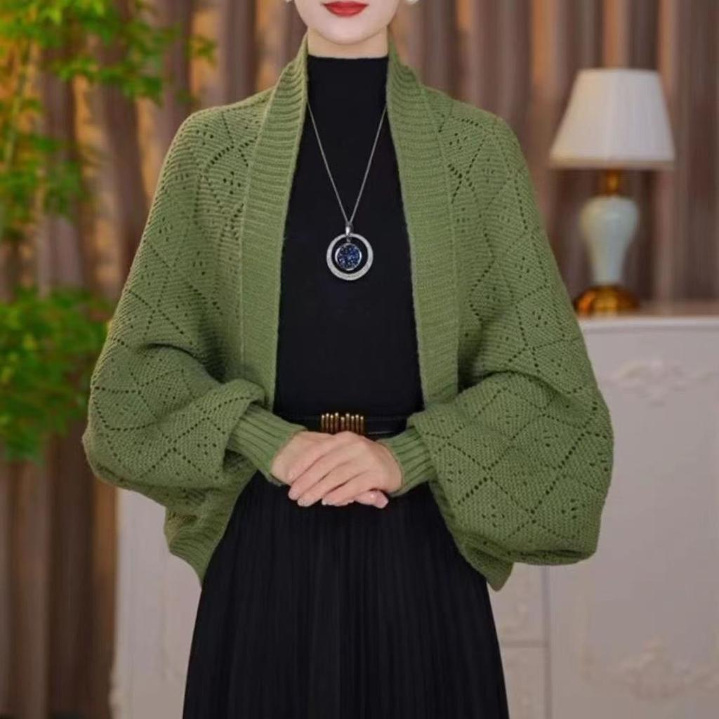 Autumn/Winter New Arrival: Knitted Close-Weave Check Shawl Warm, Versatile, Stylish & Elegant Cardigan Fashionable Outerwear