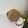 Yogodlns Runde Rattan-Webtasche für Damen, handgefertigt, Baumwollseil, Strick-Umhängetasche, Sommer, kreisförmig gewebte Schultertasche, Vintage-Strandtasche
