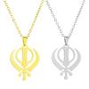 India Sikhism Necklace Religious Symbol Clavicle Chain Cultural Symbol Pendant Neckchain Unisex Religious Metal Jewelry